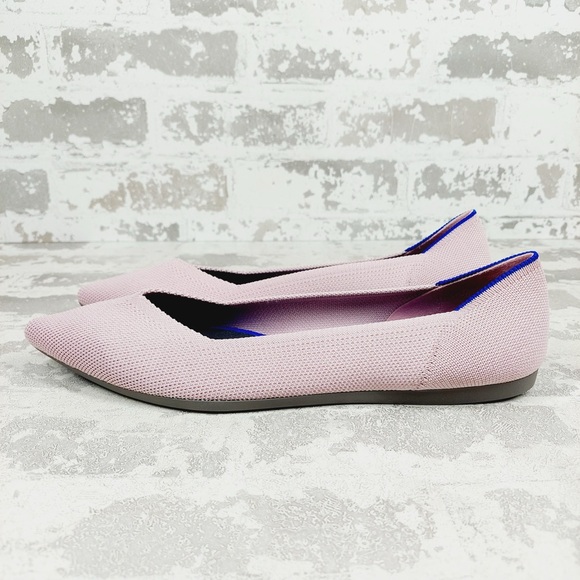NEW Rothy's The Flat Pink Knit Pointy Toe Slip On Loafers E397